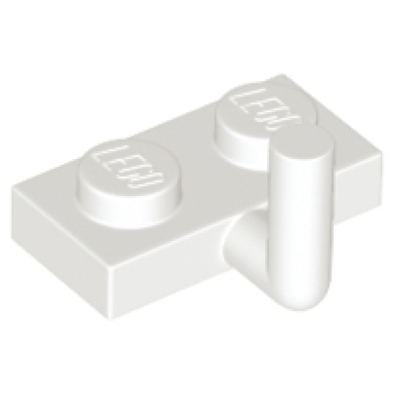 Plaat, Aangepast 1x2 met opstaande pin White